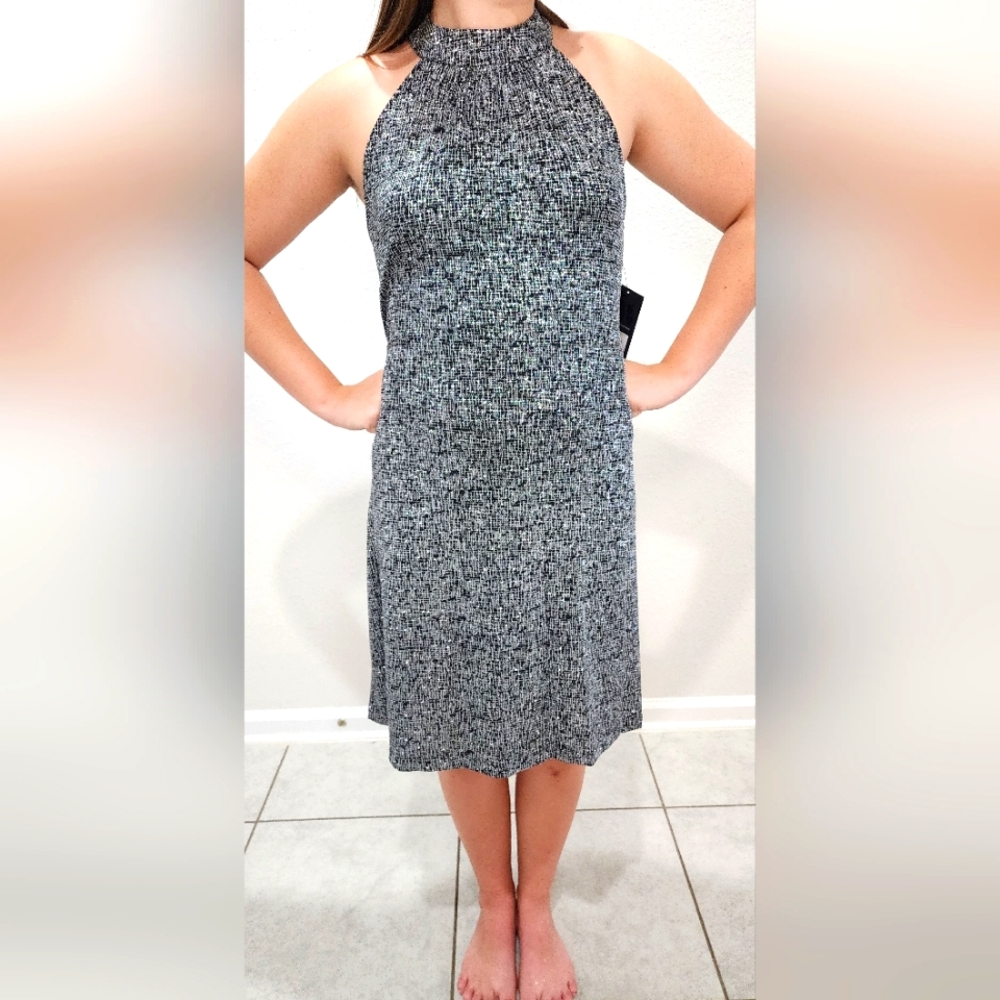Black glitter swing dress